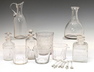 Lot 240 - Assorted 19th Century clear glass decanters, etc..