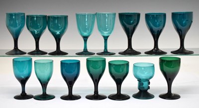 Lot 241 - Assorted 19th Century green wine glasses