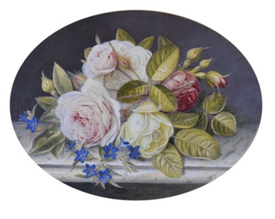 Lot 417 - Augusta Innes Withers, (1792-1877) - Watercolour - oval still life