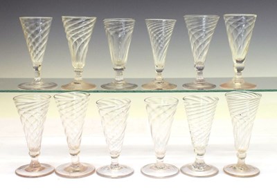 Lot 263 - Group of wrythen twist glasses