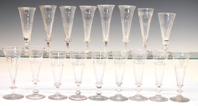 Lot 246 - Group of seventeen assorted 19th Century glass flutes