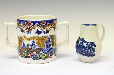 Lot 239 - 18th Century Liverpool sparrow beak jug and Pountneys loving cup