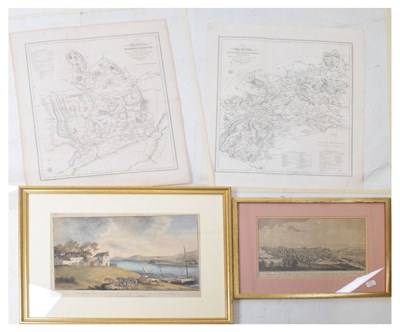 Lot 411 - Hand-coloured Monmouth print and two maps