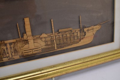 Lot 141 - Maritime Interest - Cross section wood cut of the S.S.Great Britain