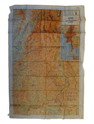 Lot 315 - World War Two silk map of India-Burma