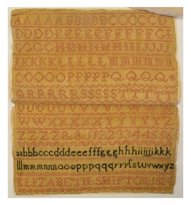 Lot 245 - Unframed George IV needlework sampler 1824