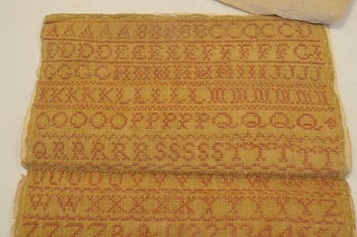Lot 245 - Unframed George IV needlework sampler 1824