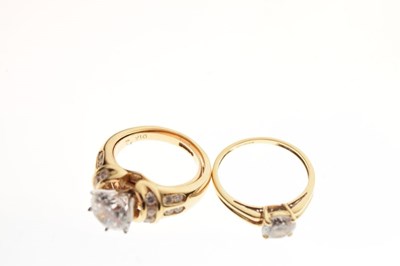 Lot 12 - Two 14ct gold dress rings