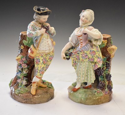 Lot 264 - Pair of Meissen grape pickers