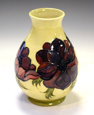 Lot 217 - Moorcroft - Anemone pattern baluster vase on a cream ground