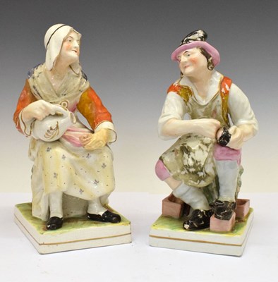 Lot 345 - Pair of Staffordshire figures, Cobbler and Companion