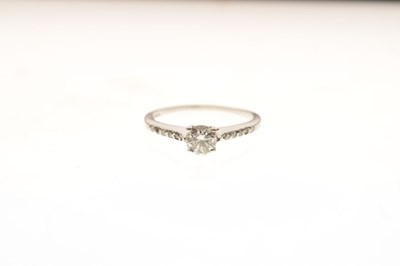 Lot 1 - 18ct white gold single stone diamond  ring