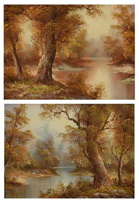 Lot 436 - I. Cafieri - Pair of oils on canvas - Woodland landscapes