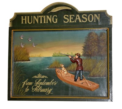 Lot 488 - Reproduction 'Hunting Season' wooden sign