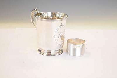 Lot 132 - Victorian silver christening mug, and napkin ring
