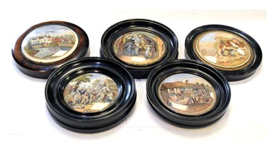 Lot 204 - Five 19th Century pot lids