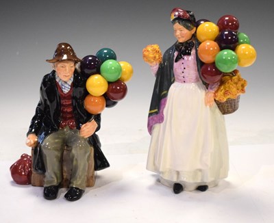 Lot 215 - Doulton - Biddy Pennyfarthing and Balloon Man