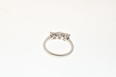 Lot 5 - Three stone diamond 18ct white gold ring