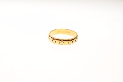 Lot 16 - 22ct gold wedding band, 3.6g approx