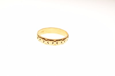 Lot 16 - 22ct gold wedding band, 3.6g approx