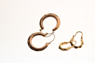Lot 70 - Three pairs of gold earrings