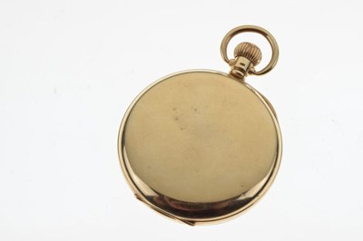 Lot 106 - Omega - 9ct gold open faced pocket watch