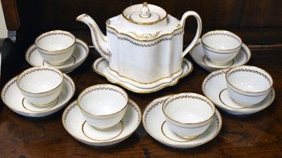 Lot 380 - Late 18th / early 19th Century part tea set, having gilt decoration