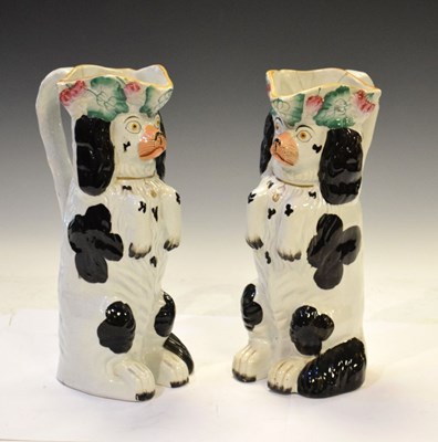 Lot 206 - Pair of Staffordshire Spaniel jugs