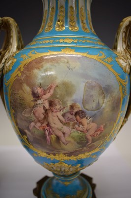Lot 322 - Fine pair of 19th Century French porcelain vases