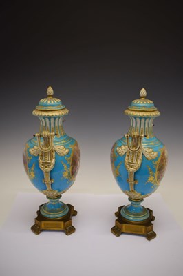 Lot 322 - Fine pair of 19th Century French porcelain vases