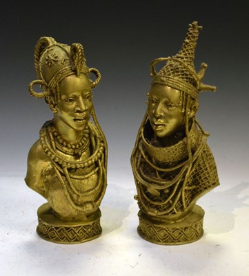 Lot 320 - Pair of African Benin-type bronzes