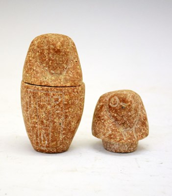 Lot 167 - Egyptian souvenir carved granite model of a canopic jar