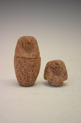Lot 167 - Egyptian souvenir carved granite model of a canopic jar