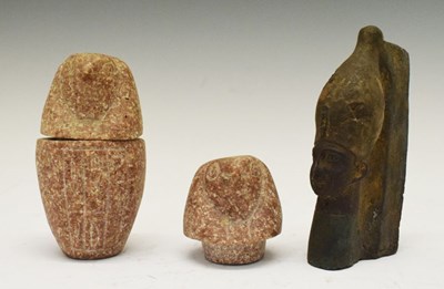 Lot 167 - Egyptian souvenir carved granite model of a canopic jar