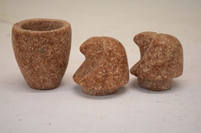 Lot 167 - Egyptian souvenir carved granite model of a canopic jar