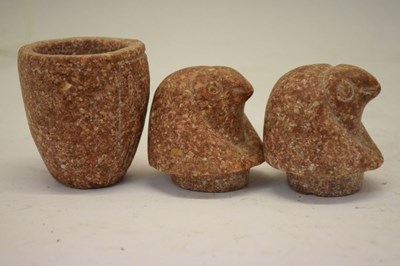Lot 167 - Egyptian souvenir carved granite model of a canopic jar