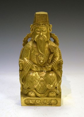 Lot 290 - Brass figure of Chinese Emperor