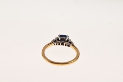 Lot 21 - Sapphire and diamond ring, unmarked