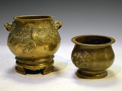 Lot 326 - Two Chinese polished bronze incense burners