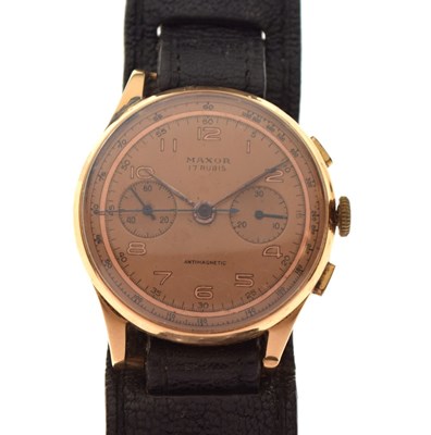 Lot 95 - Maxor  - 18K yellow metal gentleman's antimagnetic wristwatch