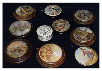 Lot 202 - Prattware pot lids, etc..