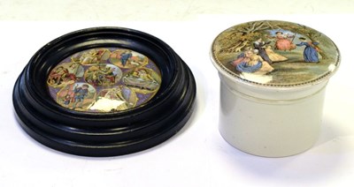 Lot 203 - Prattware pot lids