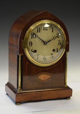 Lot 330 - Edwardian inlaid mantel clock