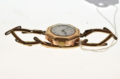 Lot 101 - Lady's 9ct gold gold cocktail watch