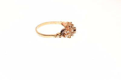 Lot 5 - Garnet and single cut diamond cluster ring