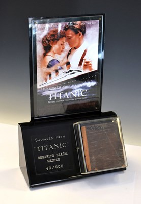 Lot 144 - Titanic 1997 - Limited edition wood fragment salvaged from the film set
