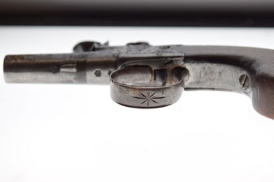 Lot 332 - Early 19th Century small-bore flintlock boxlock muff pistol by Eadon, Lancaster