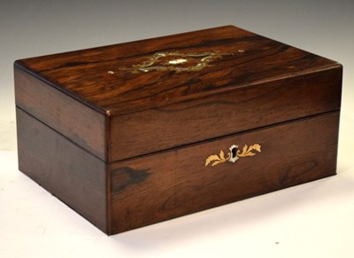 Lot 536 - Victorian inlaid rosewood dressing box