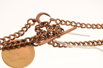 Lot 81 - 9ct gold watch chain attached a 1903 coin