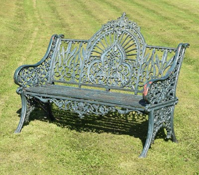 Lot 650 - 19th Century Coalbrookdale cast iron garden seat